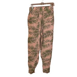 GANNI Palm Leaves Print Tropical Elastic Waist Pants
